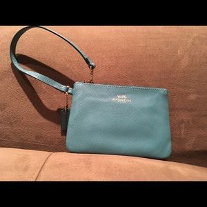 Turquoise Coach Wristlet